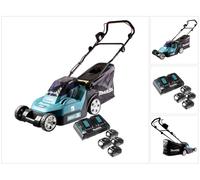 Tondeuse à gazon sans fil Makita DLM 432 PF4 36 V (2x 18 V) 43 cm + 4 batteries 3,0 Ah + chargeur double