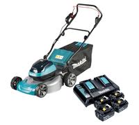 Tondeuse à gazon sans fil Makita DLM 466 PG4 36 V (2x 18 V) 46 cm sans balais + 4 batteries 6,0 Ah + chargeur