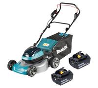 Tondeuse à gazon sans fil Makita DLM 466 T2 36 V (2x 18 V) 46 cm sans balais + 2 batteries 5,0 Ah - sans chargeur