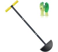 Tondeuse à gazon, tondeuse en demi-lune avec poignée en T souple, tondeuse manuelle pour pelouses le long des routes, dans les jardins de devant et les jardins, 96 cm