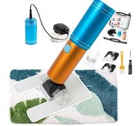 Tondeuse À Tapis sans Fil 250 W, avec 2 Peignes De Fin De Course Et Guide De Coupe, 5 Vitesses Réglables Et Base Transparente, Silencieuse, pour La Coupe des Tapis,Blue