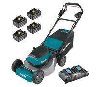 Tondeuse auto-tractée 36V 36V (2X18V LXT) - MAKITA - avec 4 batteries 18V 5.0Ah - DLM532PT4
