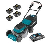 Tondeuse auto-tractée 36V 36V (2X18V LXT) - MAKITA - avec 4 batteries 18V 5.0Ah - DLM532PT4