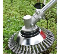 Tondeuse - Brosse de Roue De Fil d'acier De Jardin - Coupe des mauvaises herbes - Orange argent - Motorisé
