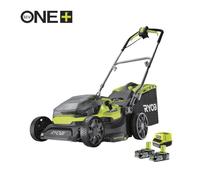 Tondeuse + coupe bordure RYOBI RY18LMH37LT25-250 One+, 2x18V, l.37cm, 2 batteries 5Ah - 5133004717