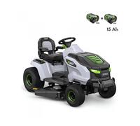 Tondeuse électrique autoportée avec pack batteries 15 Ah et chargeur mural, coupe mulching 107 cm - EGO TR4201E