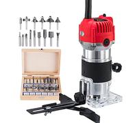 Tondeuse électrique bois routeur outil travail du bois fraise menuiserie manuel tondeuse outils routeur bord menuisiers 1200W 35000 tr/min(Oorange Red)