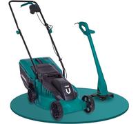 Tondeuse électrique filaire | 1300W - Lame de 32 cm - Hauteur de coupe réglable de 30 à 70 mm | Tondeuse électrique pour petites et moyennes surfaces - Inclus un kit de coupe-bordures