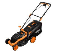 NEO TOOLS Tondeuse électrique 1600W - largeur de coupe 38cm, réglage en hauteur centralisé sur 6 positions (25-75mm), bac de ramassage 45L avec indicateur de remplissage