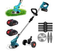 Tondeuse électrique sans fil - Coupe-bordures à batterie - 1800 W - 2 batteries - Pour pelouse et jardin