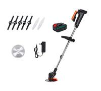 Tondeuse électrique sans fil, tige réglable, tête multi-angle avec protections de sécurité pour l'entretien de la pelouse et l'entretien de la cour, facile à utiliser et efficace
