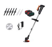 Tondeuse électrique sans fil, tige réglable, tête multi-angle avec protections de sécurité pour l'entretien de la pelouse et l'entretien de la cour, facile à utiliser et efficace