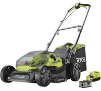 Tondeuse poussée RYOBI 18V ONE+ Brushless, Coupe 37 cm, Ramassage et Mulching, Batterie 5.0 Ah, Chargeur RY18LMX37A-150