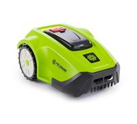 Tondeuse Robot 600m² - Batterie Li-ION 20V 2Ah, Largeur 17cm, Hauteur Réglable (3/4/5cm), Programmation Intelligente, Capteur de Pluie, Coupe des Bordures, Multi-Zones, Écran LCD