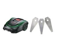 Tondeuse Robot Bosch-Indego S+ 500 (avec Batterie 18 V et Fonction Application & Lot de 3 Lames de Tondeuse à Gazon (pour Tondeuse Robot Indego, 3 Lames, sous Carton)