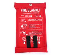 Toneeko Couverture Anti-feu en Fibre de Verre pour la Survie, Protection Ignifuge et Isolation Thermique, conçue pour la Cuisine, cheminée, Barbecue, Voiture, Camping (1.5x1.5m)