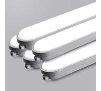 Tonffi 5 Pièces Neon LED 120 CM Reglette LED 36W 4500LM 6000K Blanc Froid Tube Lampe Connectable Luminaire Plafonnier Éclairage pour Garage, Bureau, Atelier, Sous Sol