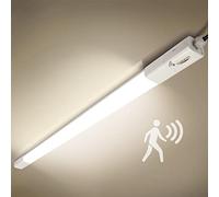 Tonffi Linkable Tube LED avec Détecteur de Mouvement,115cm 36W 4100LM Reglette Neon Luminaire Plafonnier Étanche IP65, Blanc Naturel 4000K Lampe pour Atelier,Cave Garage,Bureau,Cuisine