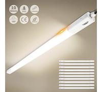 Tonffi Lot de 10 Linkable Tube LED 115cm 36W 4100LM Reglette Neon Luminaire Plafonnier Étanche IP65, Blanc Naturel 4000K Lampe pour locaux humides pour Atelier,Cave Garage,Bureau,Cuisine