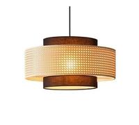 TONFON Lustre de Style Boho avec Panier en Bambou et Cage en rotin for intérieur, café, Lampe Suspendue for Cuisine, îlot, entrée, Salle à Manger, Salle d'étude, Salon, Chambre à Coucher, Bar(60cm)