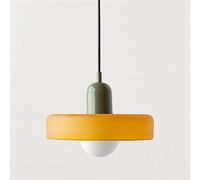 TONFON Lustre en Verre Orange Lampe Suspendue de Ferme Nordique Luminaire de Plafond de café Vintage for îlot de Cuisine Salle à Manger Chambre Couloir Bar Salon Lampe Suspendue(Orange+Green)