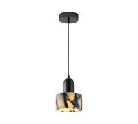 TONFON Mini Lustre en marbre Noir + Blanc éclairage en Pierre Naturelle Suspension Suspension Lampe Suspendue Vintage for îlot de Cuisine Salon Chambre Chevet Salle à Manger Couloir