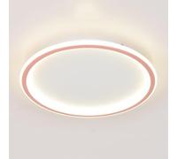 TONFON Plafonnier LED Rond à la Mode, plafonnier à Gradation Tricolore, éclairage de Conception à émission latérale, luminaire de Plafond for Salon, Chambre à Coucher, Salle à Manger(Pink,40cm)
