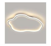 TONFON Plafonnier Nuage Minimaliste, Plafonnier LED à Gradation Tricolore, Éclairage Plat Moderne, Luminaire de Plafond for Salon, Chambre à Coucher, Salle à Manger, Cuisine, Couloir(White,40cm)