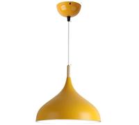 TONFON Restaurant Lustre en métal coloré Éclairage créatif Nordique Lampe Suspendue Décoration d'intérieur Lampe Suspendue à Hauteur réglable for îlot de Cuisine Salon Chambre Chevet(Yellow,42cm)