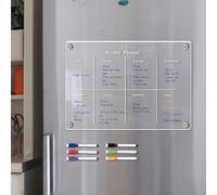 TONGFENG Calendrier Magnetique Frigo | Acrylique Tableau Planning Hebdomadaire Frigo Magnétique | Tableau Magnetique Frigo Transparent Effacable avec 6 Marqueur Stylos pour Maison Bureau