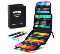 TongFu 120 Couleurs Feutres Coloriage Adulte, Double Pointe Fine Aquarelle, Stylos Feutres Pinceau pour Adulte Débutant Dessin, Livre De Coloriage, Mandala, Bullet Journal