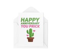 Tongue in Peach Cartes d'anniversaire amusantes - Cartes humoristiques pour adultes - Happy Anniversary You Pr*ck - Cartes de jeu de mots - Cartes pour mari - Cartes pour femme - CBH2020