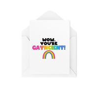 Tongue in Peach Cartes d'anniversaire amusantes LGBTQ+ - Wow You're Gaycient - Cartes amusantes pour les homosexuels - Cartes d'anniversaire LGBT pour vous faire rire - CBH1776