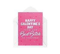 Tongue in Peach Cartes de fête de Galentine - From One Bad B To Another - Cartes de meilleure amie - Carte de Saint-Valentin - Cartes amusantes - Carte féminine CBH1590