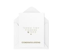 Tongue in Peach Teenie CBH1815 Cartes de grossesse pour nouveau-né Inscription « Welcome to the World »
