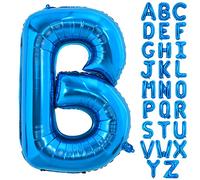 TONIFUL Ballons en aluminium avec lettre B Bleu 101,6 cm | Ballons géants en mylar avec lettres de l'alphabet pour 2027, Nouvel An, remise de diplôme, mariage, fête prénatale
