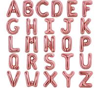 TONIFUL Lot de 52 ballons en aluminium Mylar avec lettre de l'alphabet personnalisée pour anniversaire, célébration, remise de diplôme - 40,6 cm - Or rose