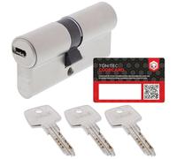 ToniTec ABUS EC550 Serrure de porte avec 3 clés, cylindre de serrure à double cylindre à fermeture identique 35/60 mm avec carte de code