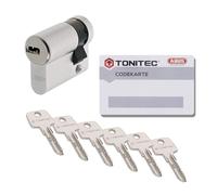 ToniTec Abus TEC440 Cylindre de serrure à fermeture identique demi-cylindre 10/30 mm avec carte de code