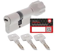 ToniTec Lot de cylindres de serrure ABUS EC550 à fermeture identique avec 3 clés, serrure avec t carte de code ToniTec - Cylindre de serrure avec bouton - Taille 35/40 K avec carte de code