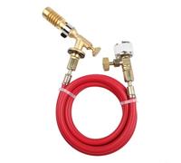 TONIXY Kit de chalumeau au propane avec tuyau de 1,5 m, tête de chalumeau à gaz, construction en laiton, réglage de la flamme en continu, 1 300 °C pour brasage, soudure, soudage, cuisson au charbon de