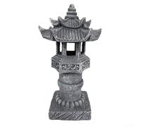 TONIXY Lampes solaires de jardin, lanterne de jardin japonaise, ornements, pagode, lumière de pierre, lampe d'allée pour décoration de cour, 12,2 x 30,5 cm