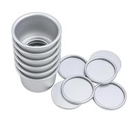 TONIXY Lot de 6 petits moules à gâteau ronds en aluminium anti-adhésif avec fond amovible pour mariage, anniversaire, Noël