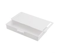 TONIXY Organiseur de tiroir autocollant en ABS pour dessous de bureau - Grande capacité, joint anti-poussière - Boîte de rangement coulissante lisse pour bureau et maison (blanc)