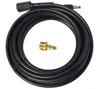 TONIXY Tuyau de nettoyeur haute pression en PVC de 6 m à 15 m avec raccords à dégagement rapide compatible avec Karcher K Series Tuyau de nettoyage d'eau noir pour entretien automobile et lavage