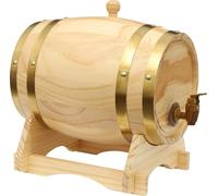 Tonneau à vin en bois, capacité 5L, matériau en pin, design moderne ovale, jaune clair