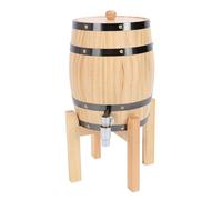 Tonneau à Vin en Chêne de 3L avec Robinet, Fût à Vin Bois Vertical | Fontaine à Boisson Distributeur Multifonction Grande Capacité avec Support pour Stockage Vin Bière Whisky Cave Tonneau