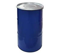 Tonneau, baril, fût métallique bleu 120 Lavec couvercle et anneau de serrage (23022)