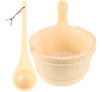 Tonneau de Bain en Bois Beige, Accessoire Sauna Simple et Classique | Seau Sauna, Steam Press, Usage Hôtel et Maison, Capacité Raisonnable, Style Cosy