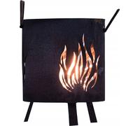 Tonneau de feu Foyer de jardin en acier corten - Ø 30cm x 37cm - Foyer robuste Outdoor & Grill en optique rouille, Parfait pour jardin & terrasse - Corbeille à feu